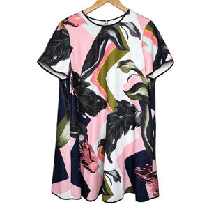 Ted Baker Ariena Swing Dress Floral Garden Wedding Guest cruise boho. US 12